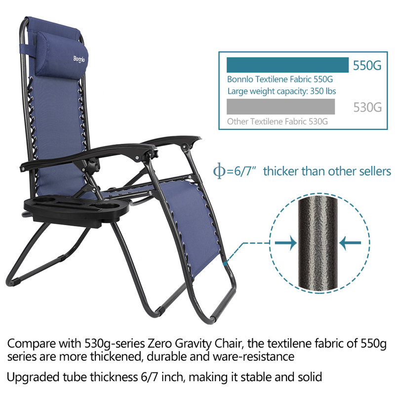 Chaise pliante Zero Gravity, Bleu