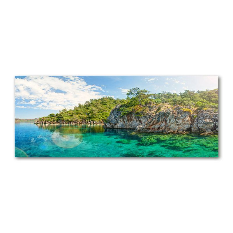 Blue Lagoon - Print, Unframed Glass, 70cm H x 100cm W x 4cm D