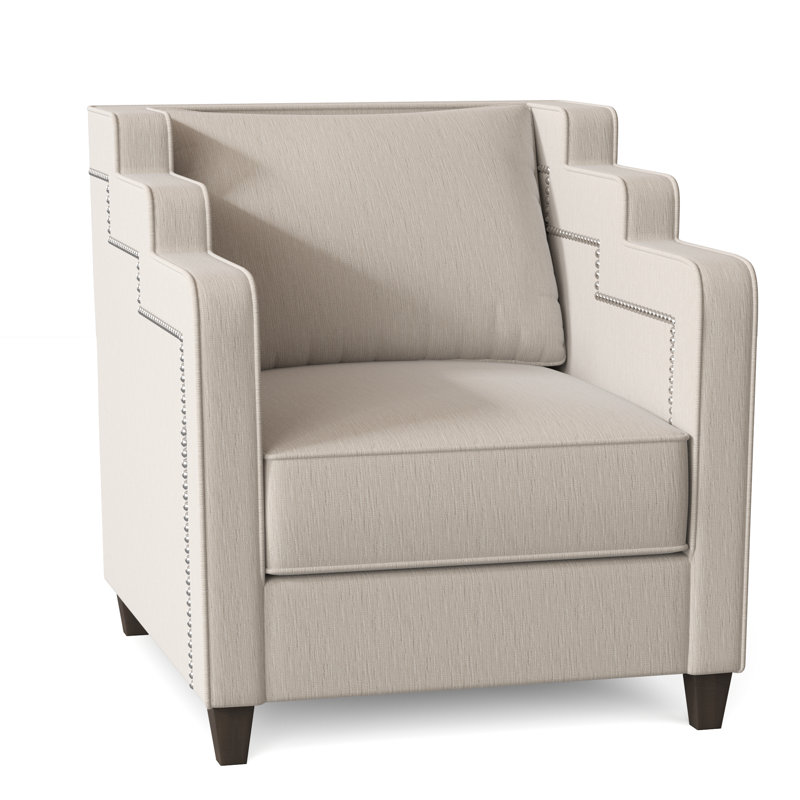 Abbey Armchair, Bella Black Performance Velvet, Brown Mahogany