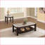 Ensemble de 3 tables basses Modern - plateau en pierre frittée blanche Pieds en métal noir, peu encombrants pour le salon