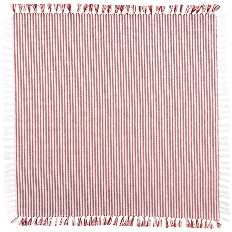 Ashton 100% Cotton Striped Square Napkin, Rust