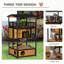 Maison pour chat en bois PawHut, abri pour chat avec toit en asphalte, portes de secours, condo, plateforme de saut, jaune