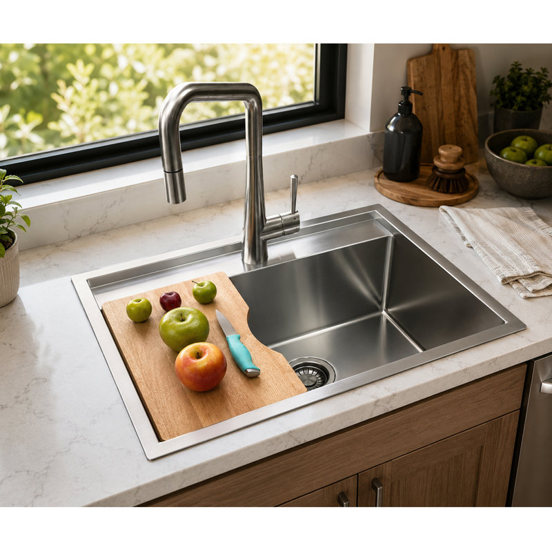 25" Single Bowl Dualmount Kitchen Sink