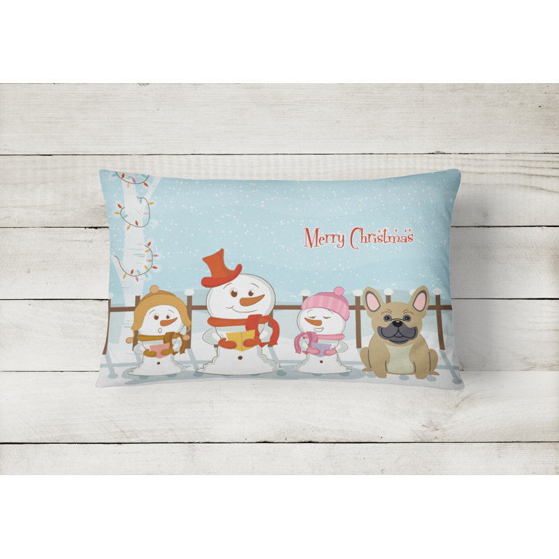Coussin lombaire intérieur / extérieur Merry Christmas, Crème