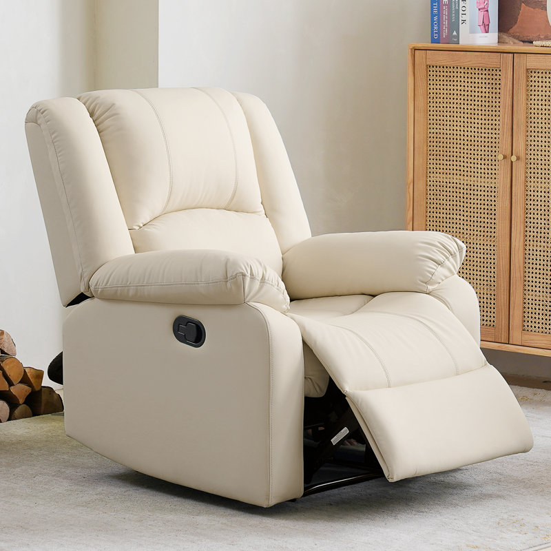 Fauteuil inclinable manuel en similicuir Hayesville, Beige
