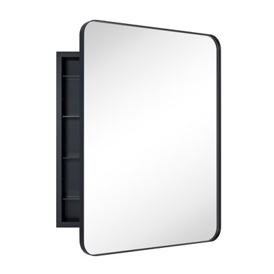 Haslem Recessed Framed Medicine Cabinet with Mirror and Adjustable Shelves