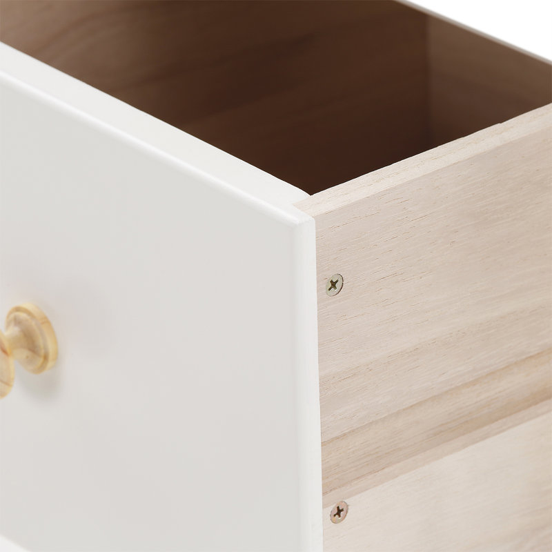 Keene 45 cm W Bedside Table, Off-White