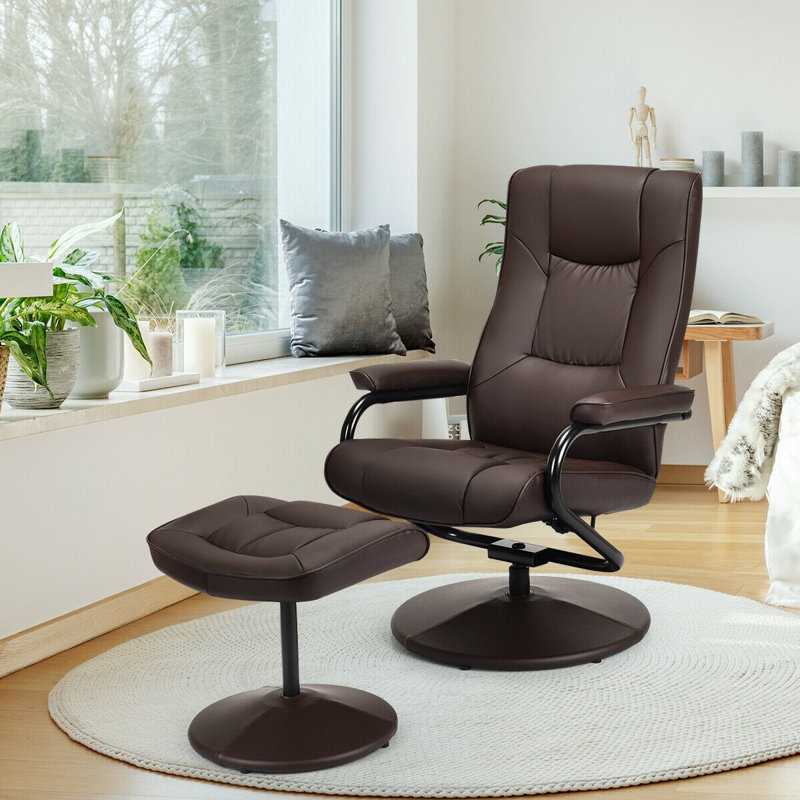 Fauteuil inclinable pivotant l 19,5 po Caide, Brun