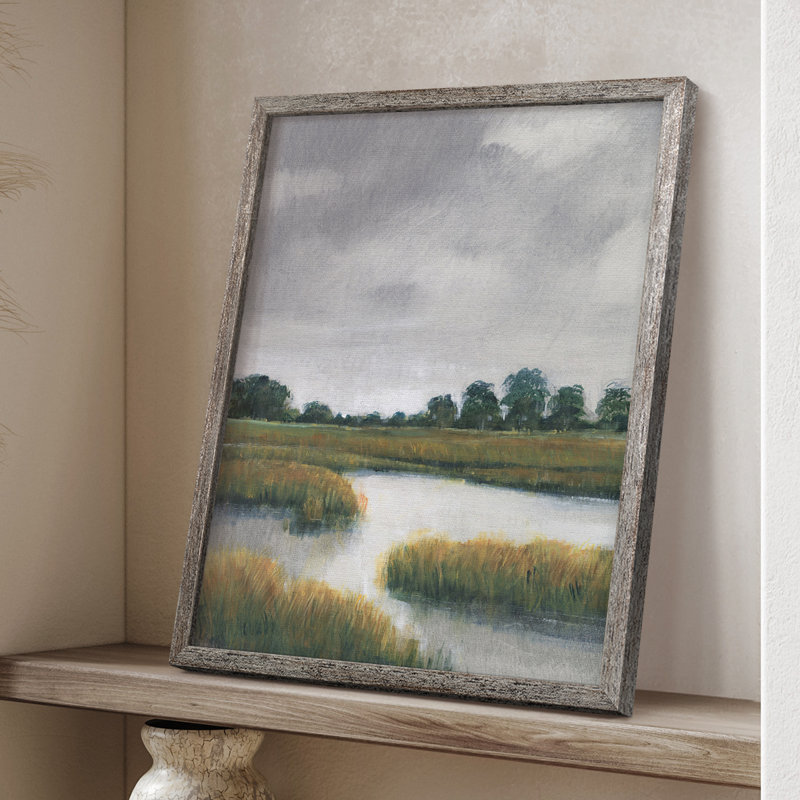 Salt Marshes II, reproduction encadrée - bois massif, H 21 po x l 17 po