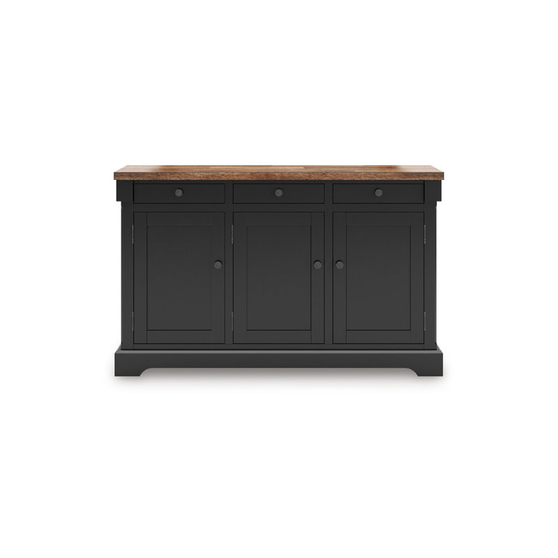 Buffet fleur Fleur, dessus de bloc de boucher 59 pouces, brun noir