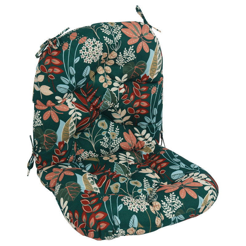 Outdoor 6'' Seat / Back Cushion, Green Floral