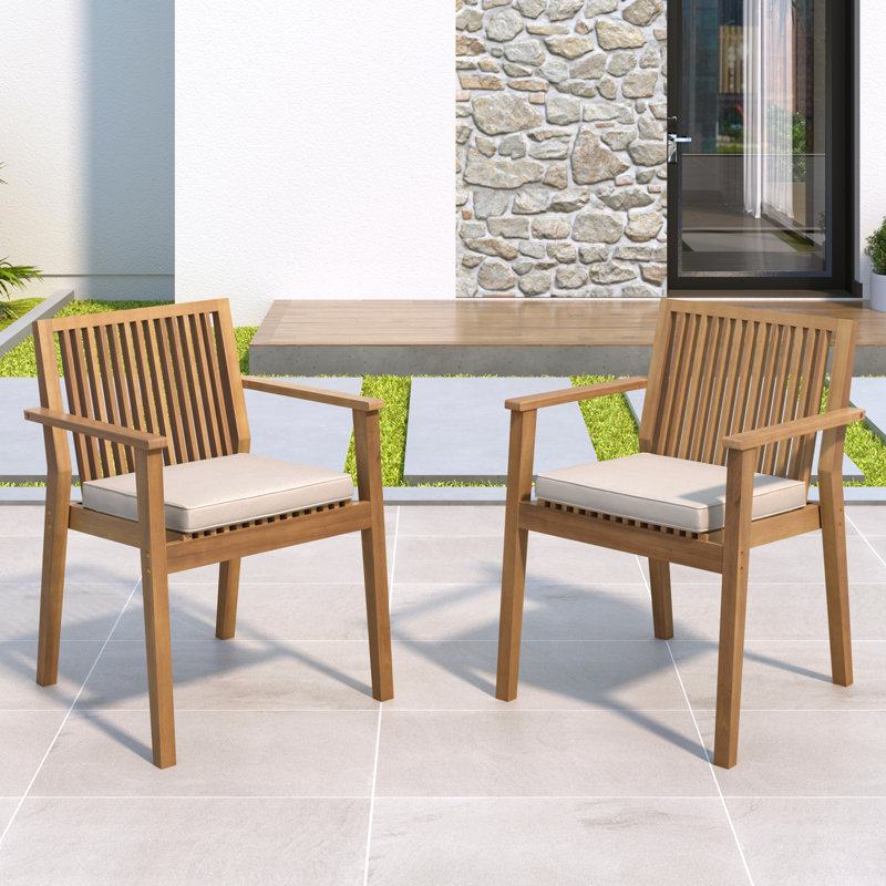 Ensemble de 2 chaises de patio, Naturel