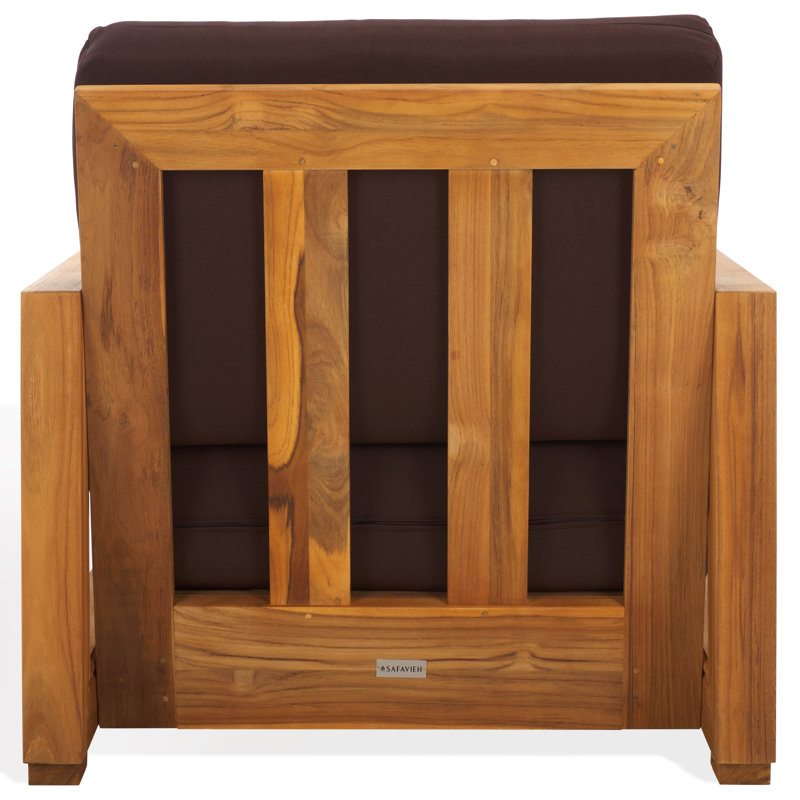 Montford Teak Patio Chair with Cushions, Dark Brown