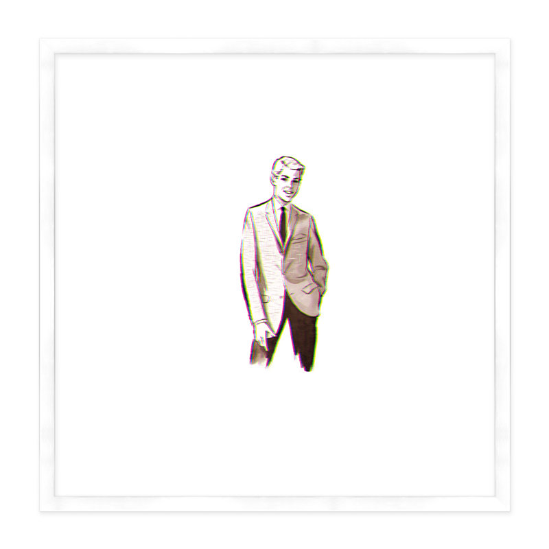 Brown Suit Print, White