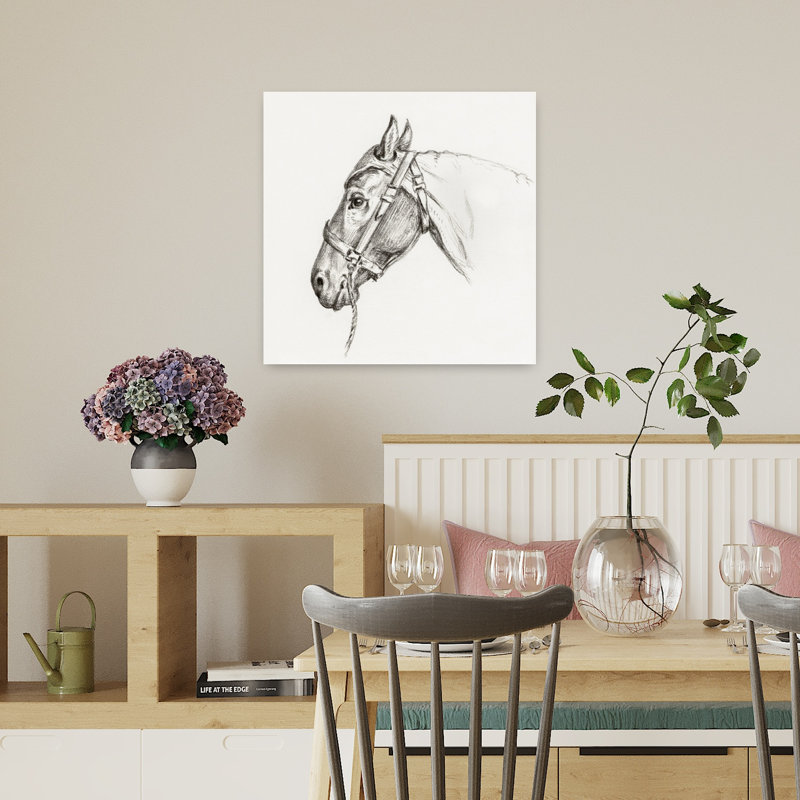 Tête de cheval, art mural rétro rétro, H 18 po x l 18 po