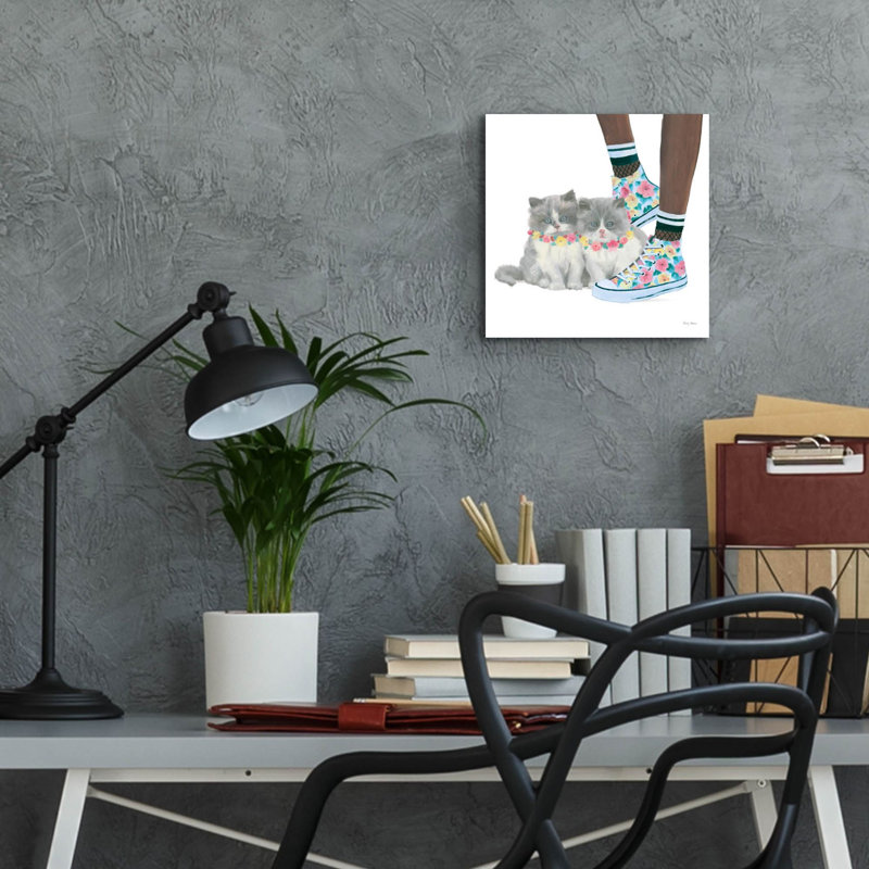 «Cutie Kitties 8» par Emily Adams, art mural en verre, H 12 po x l 12 po x P 0,13 cm