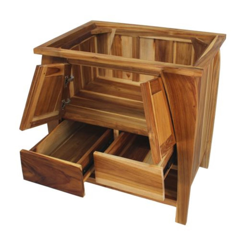 Meuble-lavabo de 30 po en teck EcoDecor, Brun