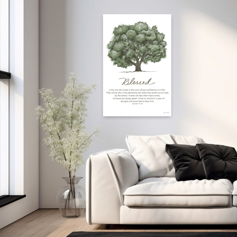 «Blessed Abstract Contemporary Tree Art», paysage, H 36 po x l 24 po