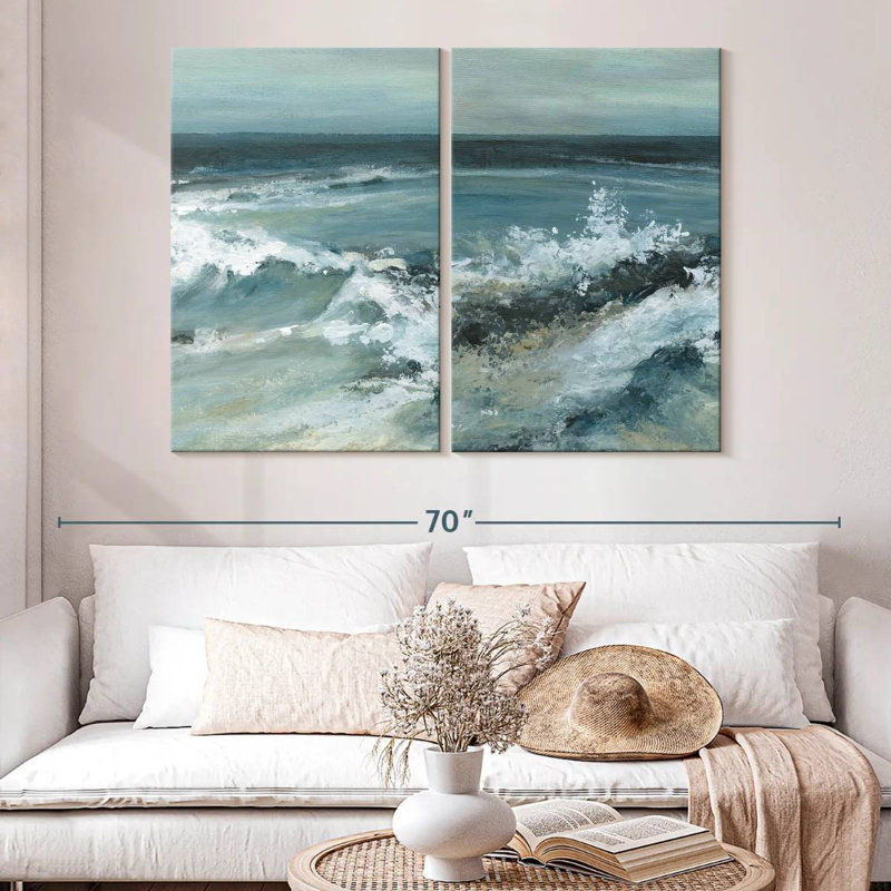 Converging Currents Diptych, 36" H x 49" W