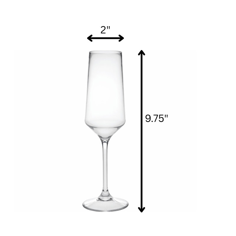 Ensemble de 4 flûtes à champagne en plastique Tritan Lexington, verres à champagne en plastique incassables, flûtes à champagne de mariage