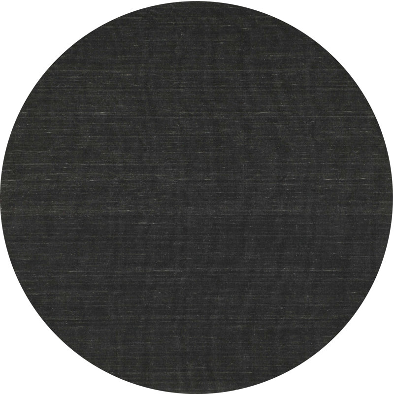 Tapis contemporain noir, Rond 5 pi