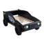 Lit simple moderne de style moderne de style Jeep rapide avec finition ultrabrillante veilleuses à DEL sur les phares, structure métallique, finition noire