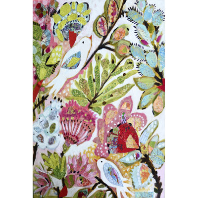 Paper Birds I - Wrapped Canvas Painting