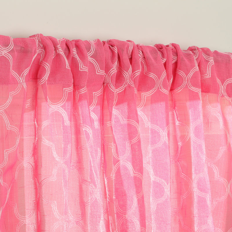 Geometric Tailored Window Valance, Azalea Pink