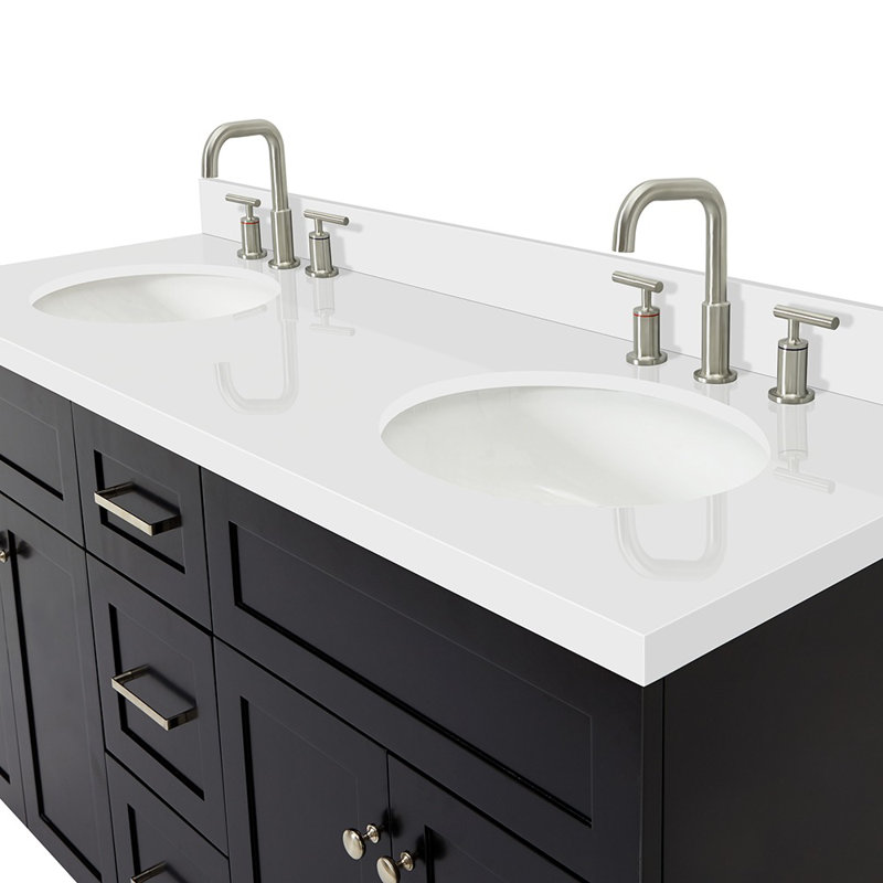 Ensemble de meuble-lavabo double 61 po Abell, Oval, Noir