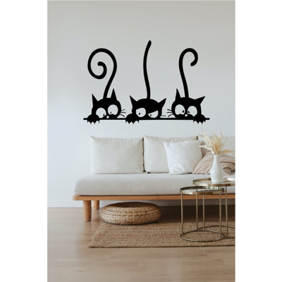 Cat Pattern Vinyl Wall Decal - Removable Peel & Stick Inspirational Quote Art for Living Room, Bedroom, Kitchen, Office - Cat Lovers Gift Idea & Themed Home Décor Sticker