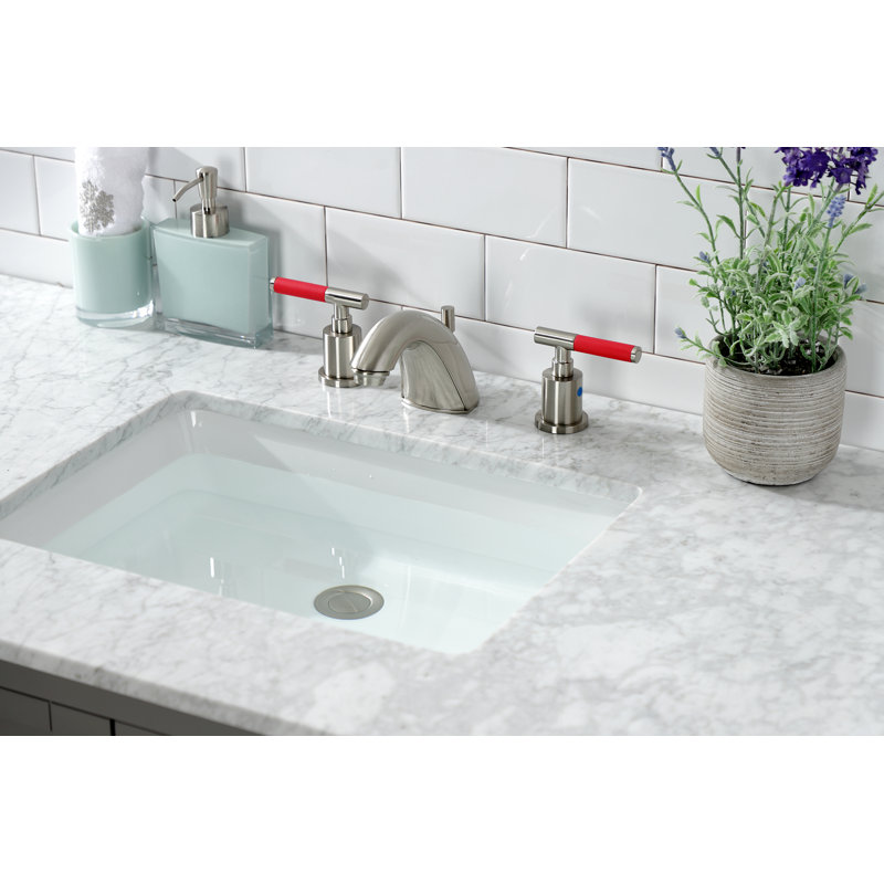 Robinet de salle de bain espacé avec ensemble de drain Kaiser, Nickel brossé