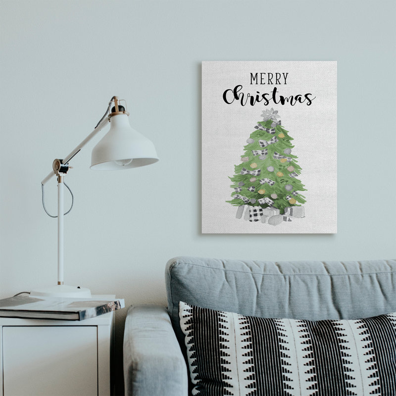 «Charmant doux sapin vert Merry Christmas Text» par Lanie Loreth - reproduction d'art textuel, H 30 po x l 24 po x 1,5 po