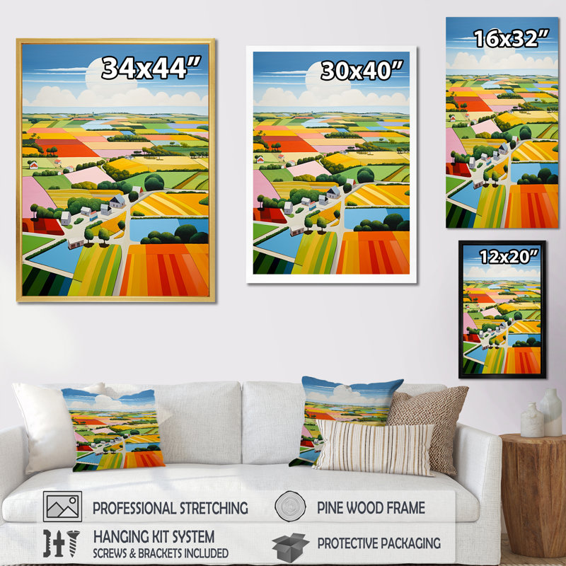 «De Stijl Farm Landscape I», reproduction sur toile, Toile tendue, H 44 po x l 34 po x P 1,5 po
