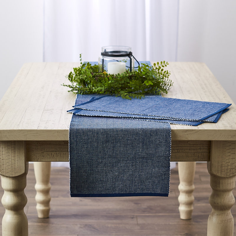 100% Cotton Table Runner, 72" x 13", Navy