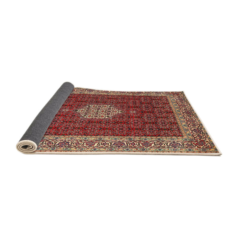 Tapis traditionnel rouge / brun Burwinda, Rond 7 pi
