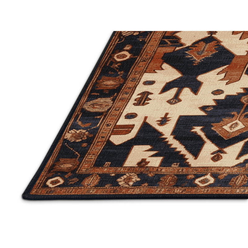 Machine Washable Persian Black Area Rug, Rectangle 2' x 3'