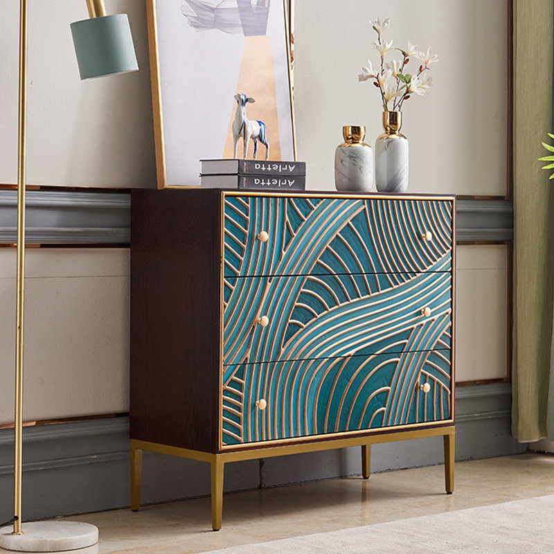 Commode d'appoint à 3 tiroirs d'inspiration méditerranéenne