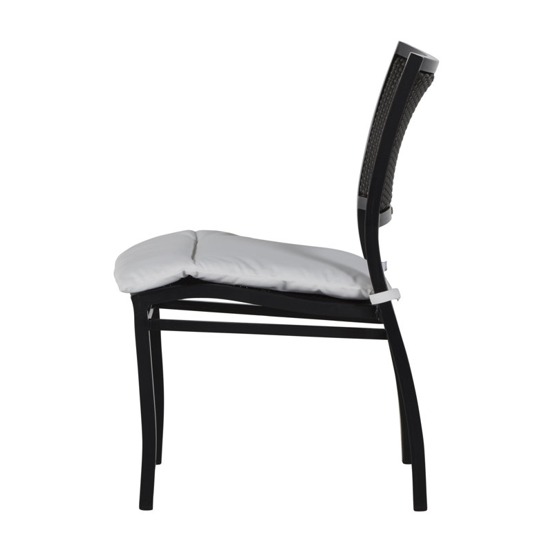 Aire Patio Dining Side Chair with Cushions, No Welt, Natural White