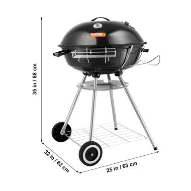 Outsunny 37.75'' W Kettle Charcoal Grill