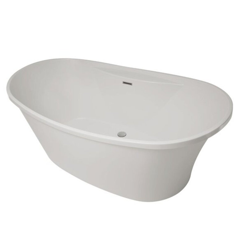 Breanne 66'' x 36'' Soaking Acrylic Bathtub, Satin Nickel