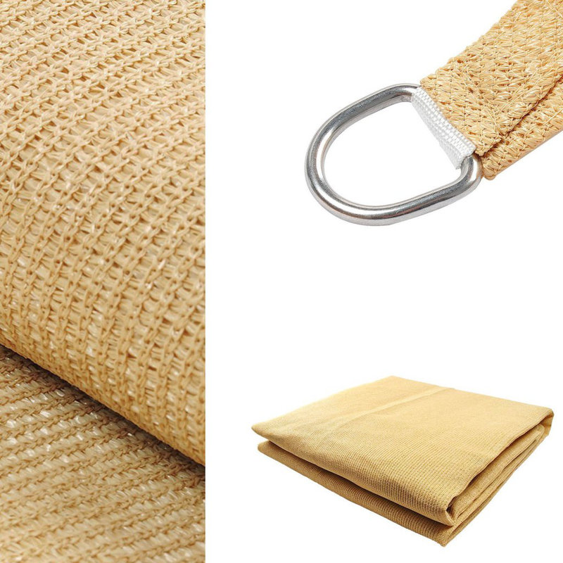 Beige 12 ft. Square UV-Blocking Patio Shade Sail