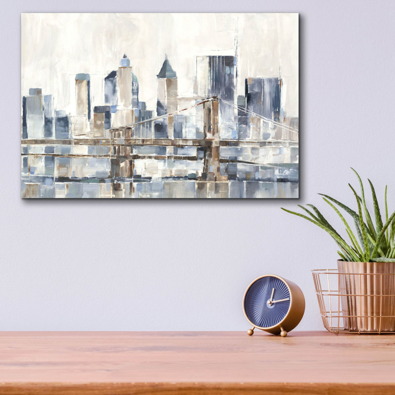 «Blue Hour 1» par Ethan Harper, art mural en verre acrylique, H 12 po x l 16 po x P 0,13 po