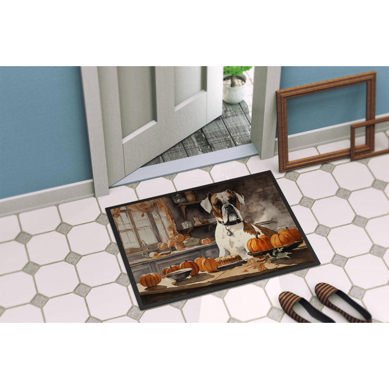 Boxer Fall Kitchen Pumpkins Doormat, L 24 po x L 36 po