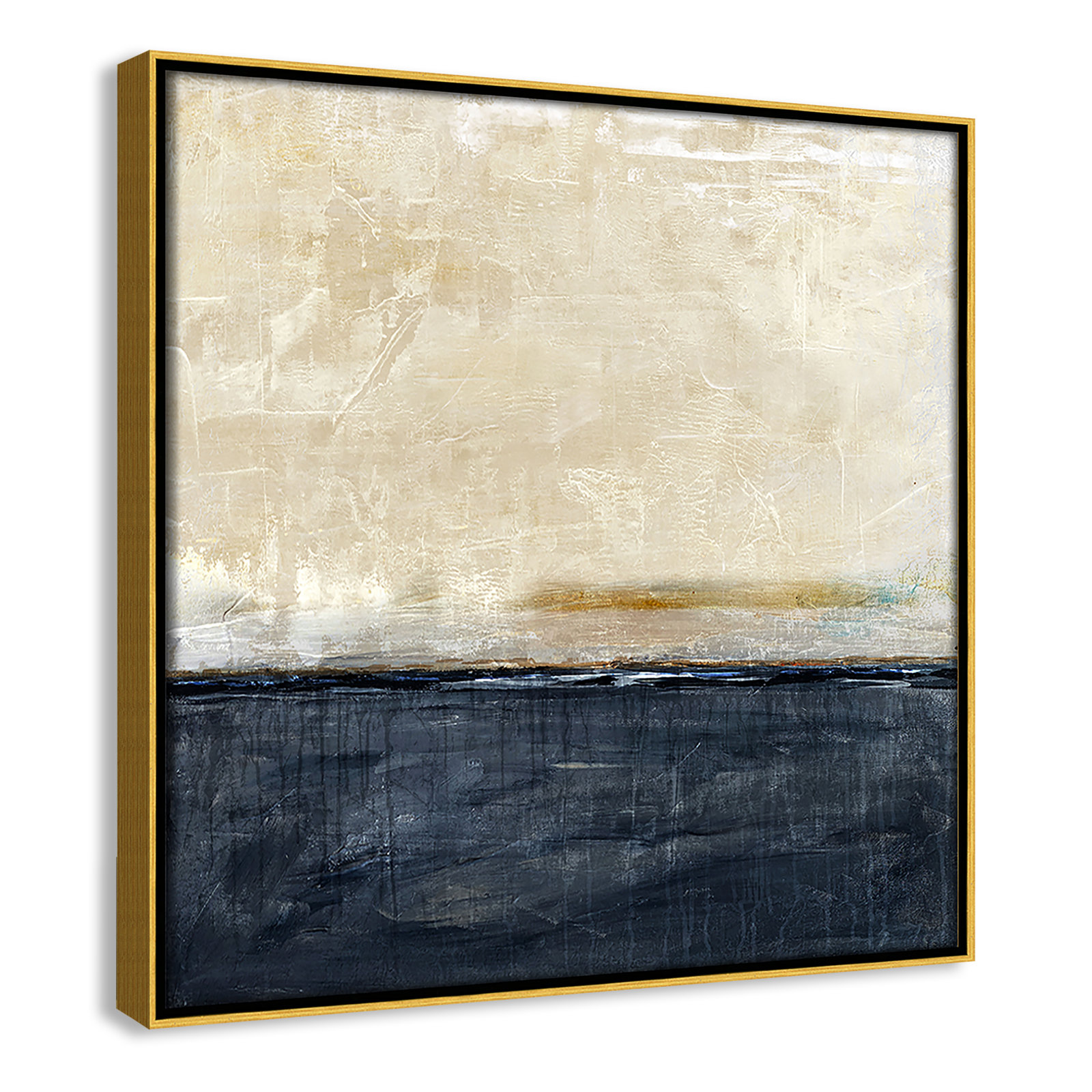 Better Days Navy Print by Denise Brown, 13.5" H x 13.5" W, Gold
