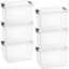 Latitude Run® Clear Storage Bins with Lids, 6 Pack- Plastic Storage Boxes for Home- 4.5 Quart-1218515840
