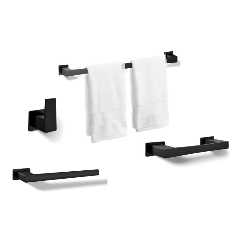 Ensemble de salle de bain Honesty, Noir mat