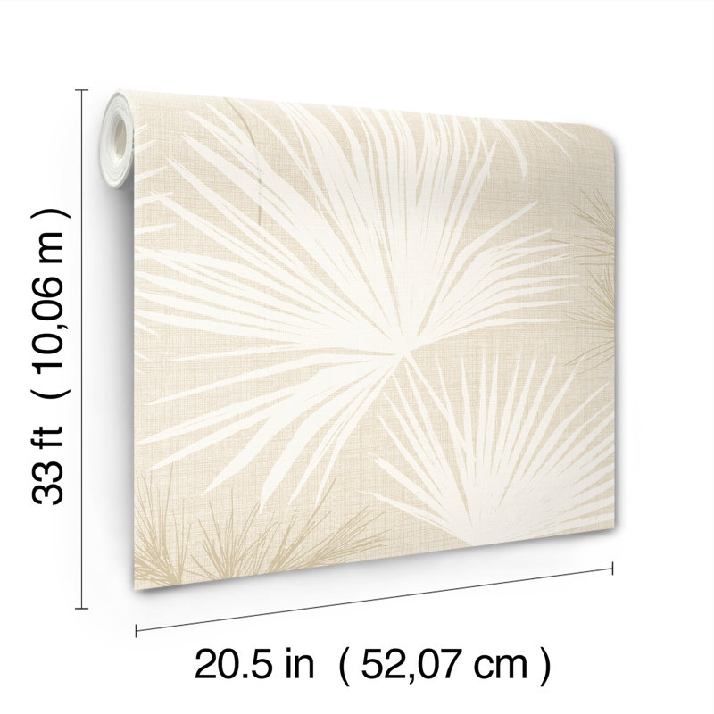Hatteras Palms Wallpaper, White