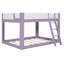 Lit superposé bas Queen Size, lit superposé convertible en bois avec échelle réversible, barrières de sécurité, violet et blanc-1836506690-1836506700