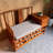 Brown Solid Wood Double-layer Shelf Entryway Bench