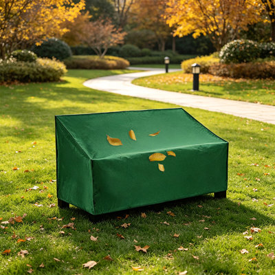 Housse imperméable pour banc de patio vert à 3 places, housse de causeuse de jardin d'extérieur robuste, tissu Oxford résistant aux rayons UV et à la poussière, L 64 po x l 26 po x H 35 po